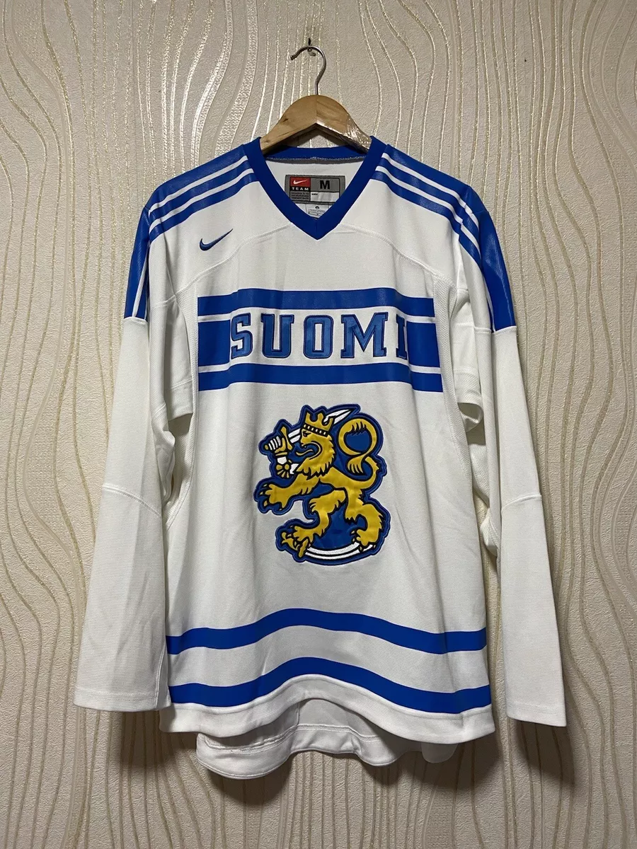 pro stock Finland Suomi IIHF sz 56 white practice jersey