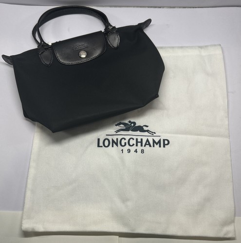 LONGCHAMP Pliage Folding Handbag Black (10”x10”) + Bonus Dust Bag (14”x14”) Read