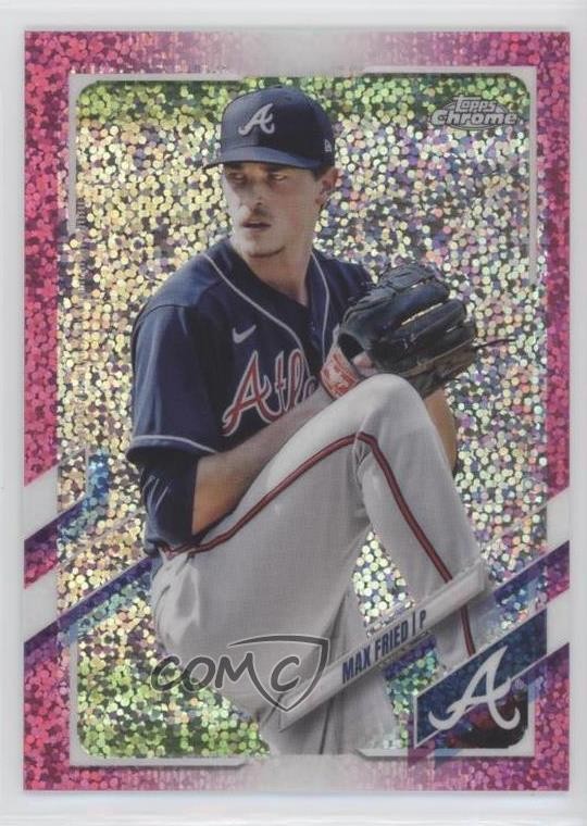 2021 Topps Chrome Magenta Speckle Refractor 245/350 Max Fried #110 0gx2