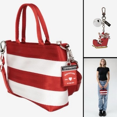 Harvey s Seatbelt LE Candy Cane Petite Tote/Santa Sleigh Bell Bag Charm SOLD OUT
