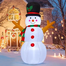 GOOSH 5 FT Christmas Snowman Inflatable Decoration Blow Up White 