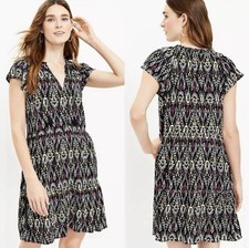 LOFT Ikat Tie Neck Swing Dress - NWT XS