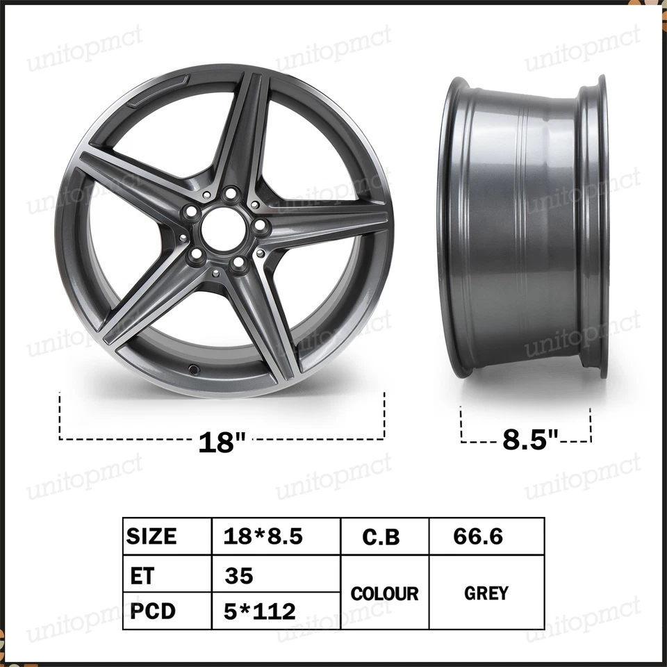 18 x 8.5 Inch Wheel Rim For Mercedes-Benz C300 C350 CLA250 E400 E550 - Image 3 of 4