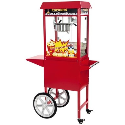 Popcornmaschine Popcornmaker Popcornautomat 1500W 5Kg H Rot Mit Wagen Retro