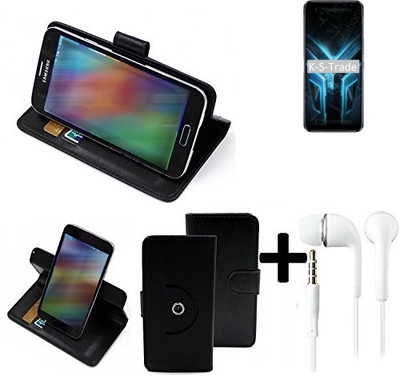 360° Schutz Hülle für ZTE Blade V2020 5G + headset Wallet CaseUniversal schwa