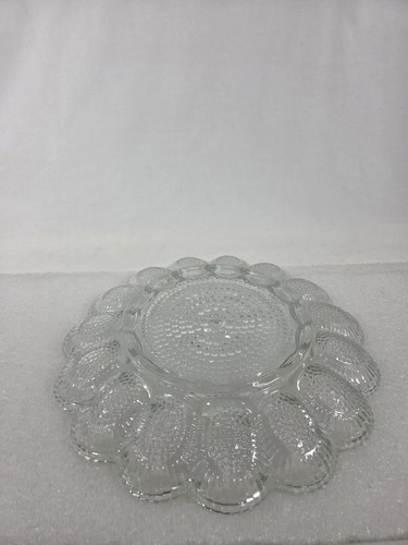 Vintage Hobnail Eierteller Servierplatte 15 Eier blau getönt - Bild 10 von 12