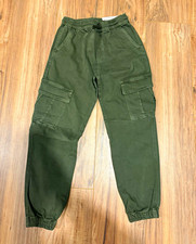 ZARA Boys Green Jogger Pants Elastic Waist Pockets Drawstring Pull On SKU0068