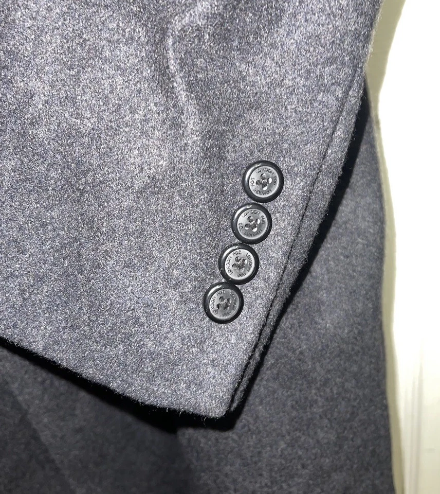 Men's London Fog Wool Cashmere Heavy Overcoat Mens Charcoal Gray Sz 42L - Image 4 of 4