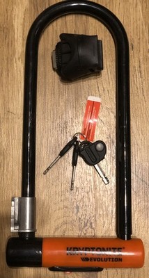 Voll funktionsfähiger Kryptonite Evolution Serie 4 langer Bügelschloss & Halterung - Gold