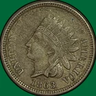 1863 Indian Head Cent Extremely Fine XF Coin #41291