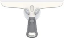 MR.SIGA Multi-Purpose Silicone Squeegee 10" w/ Suction Hook, White/Gray