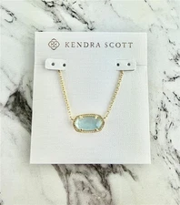 Kendra Scott Elisa Gold Necklace in Light Blue Illusion March
