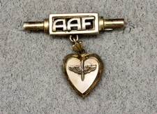 WWII era Sweetheart Locket pin: Army Air Force on mother of pearl