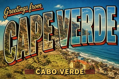 Greetings From Cape Verde Cabo Verde MODERN Postcard Large Letter 4x6 C544