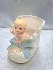 Vintage Ceramic Baby Bootie Planter  A162