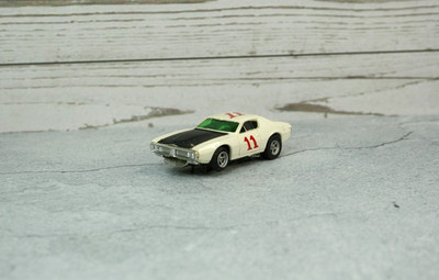 Aurora AFX Dodger Charger #11 White HO Slot Car