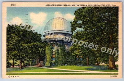 Evanston, IL: 1937 Northwestern Universit Dearborn Observatory Illinois Postcard