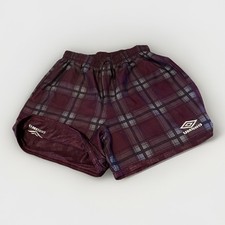 VTG 90s Umbro Mesh Soccer Shorts M Reversible Maroon/plaid