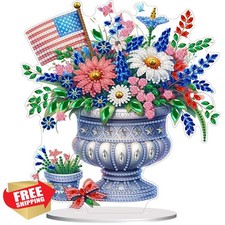 Diamond painting kit, flowers, 5D full drill, desktop ornament, craft gift