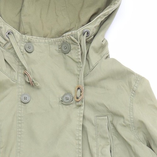 SuperDry Women's Green Military Jacket M Cotton Hooded Canvas - Picture 5 of 12