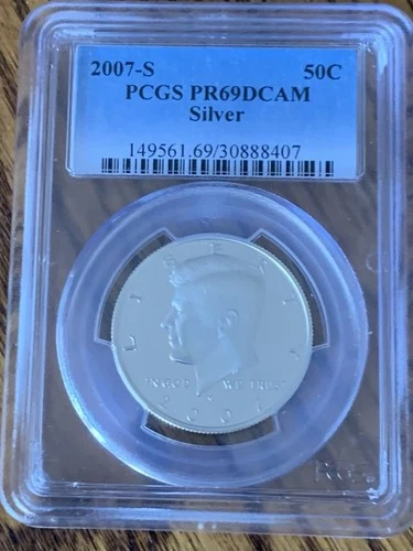 KENNEDY HALF DOLLAR SILVER 2007-S PCGS PR 69 DCAM