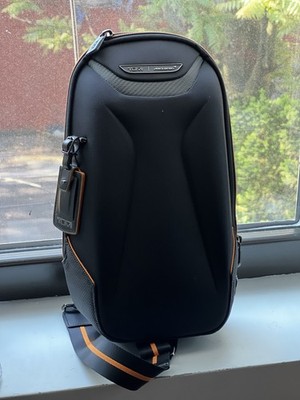 Tumi x McLaren Torque Sling Bag Black Orange Carbon Fiber