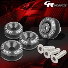 GUN METAL BUMPER/FENDER/HATCH LIDS ALUMINUM QUICK RELEASE FASTENER+WASHER+BANDS