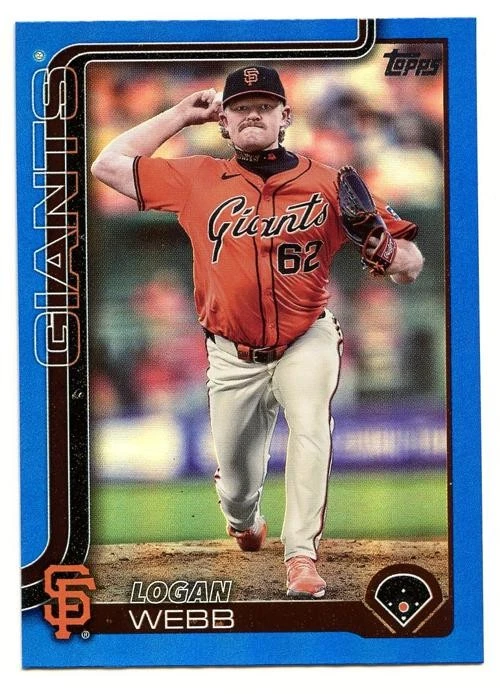 2025 Topps #242 Logan Webb Blue Holo Foil San Francisco Giants SP /150