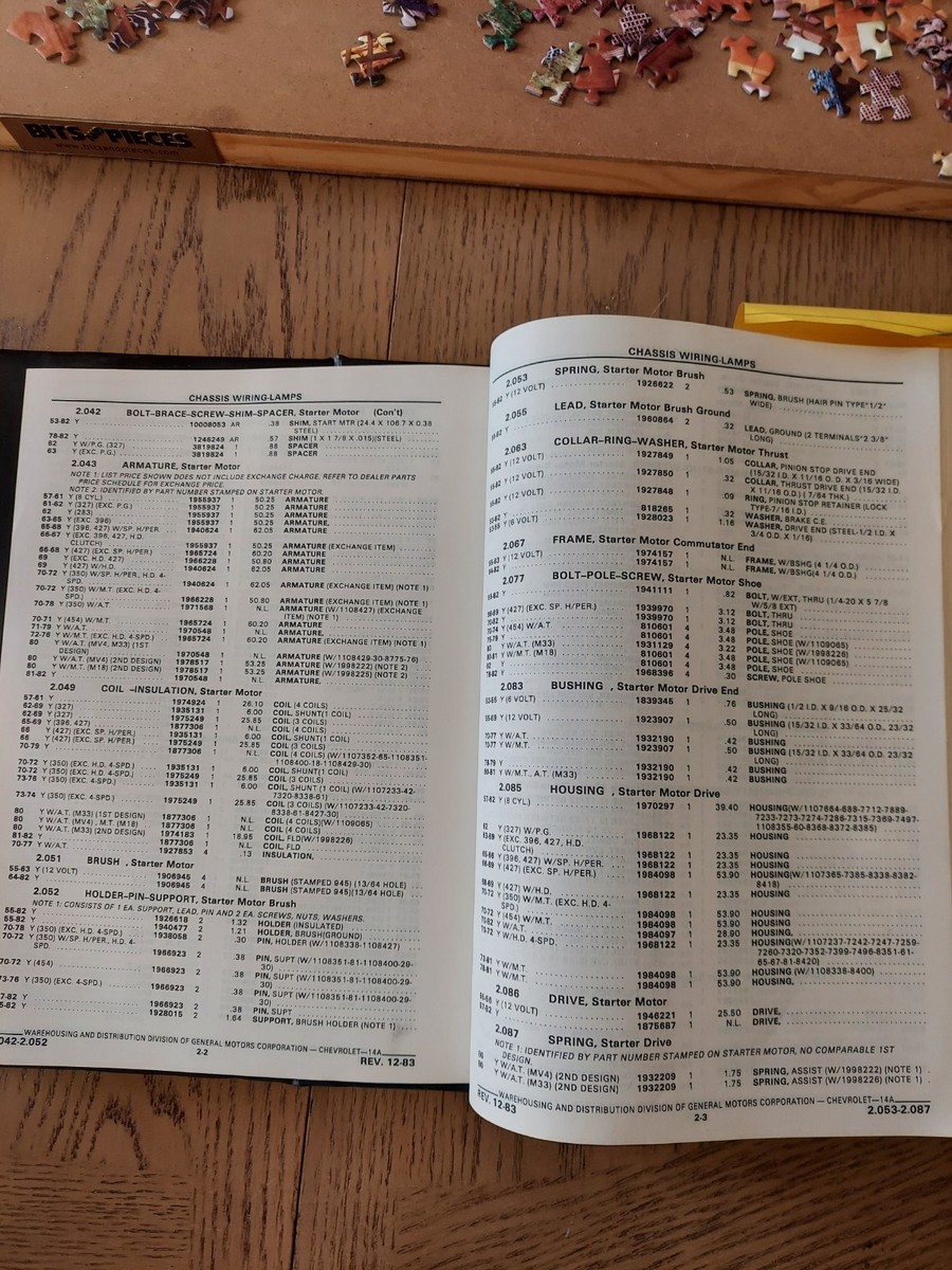 Rare 1953 to 1982 corvette parts and illustration manual | eBay
