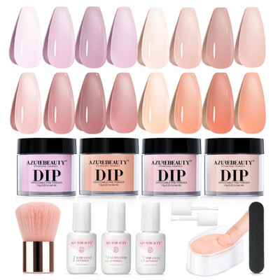 AZUREBEAUTY Dip Powder Nail Starter 20 Piece Set, Clear Jelly Translucent