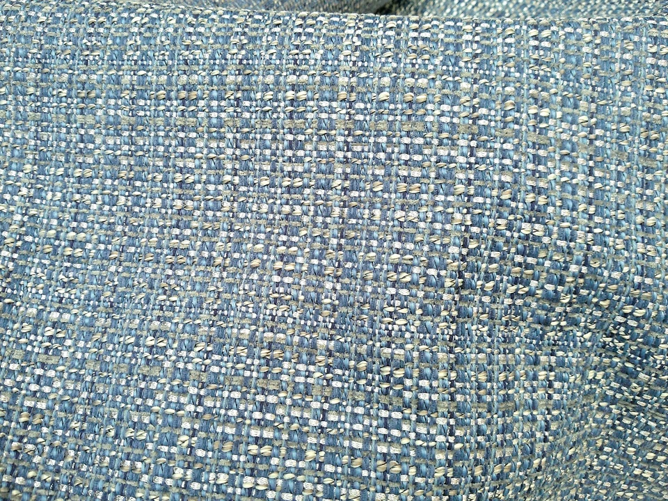 Ballard Design COCO tweed azul prata pesado robusto toque de Bling FF016CCB BTY - Imagem 4 de 4