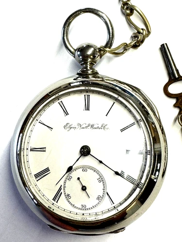 ELGIN 18s keywind 7 jewel pocket watch, 1891 running, cleaned, oiled, timed