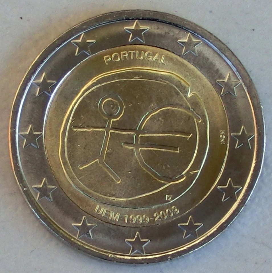 2 Euro Monnaie commémorative Portugal 2009 10 Ans WWU Splendide - Photo 1/1