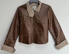 Alberto Makali Shearling Style Faux Leather Jacket, Size M