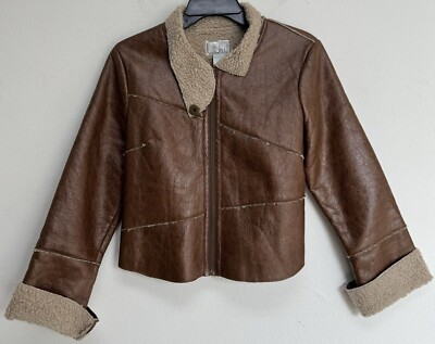 Alberto Makali Shearling Style Faux Leather Jacket, Size M