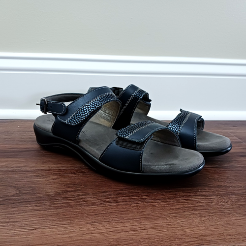SAS Nudu Women's US 10 W Wide Strappy Shoes Adjustable Buckle Open Toe Sandal