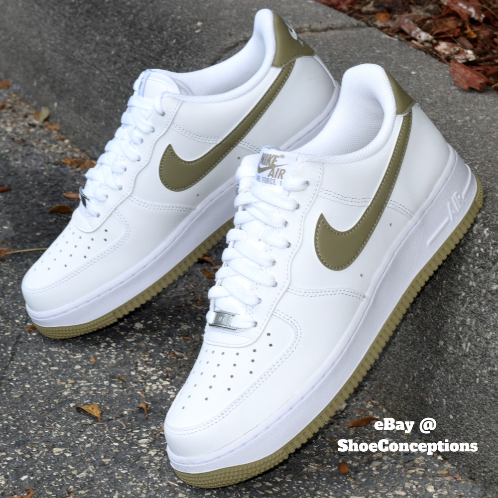 Nike Air Force 1 '07 Shoes White Neutral Olive FJ4146-110 Men's Sizes NEW