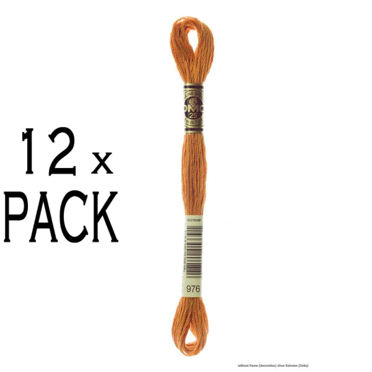 12x DMC Embroidery thread Mouline Special 117MC -976, 6 stranded, 8m