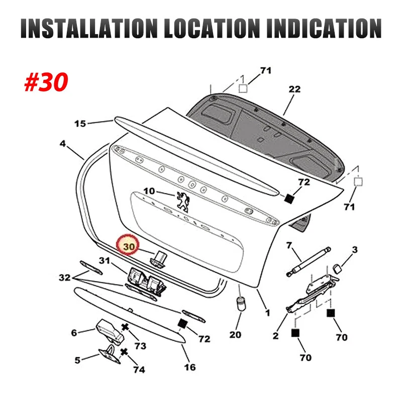 Microinterruptor tampa da bota da tampa da caçamba 6554V5 para Citroen C3 C4 Peugeot 206 307 308 407 - Imagem 3 de 4