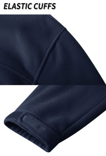Mens Polar Fleece Jackets Thermal Lightweight Winter Outdoor Zip Up Jacket Coats - Picture 6 of 13