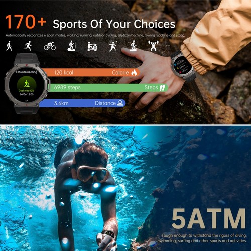 ** Smartwatch intelligente VWAR T-Rex 3 bussola GPS integrata - Foto 5 di 15