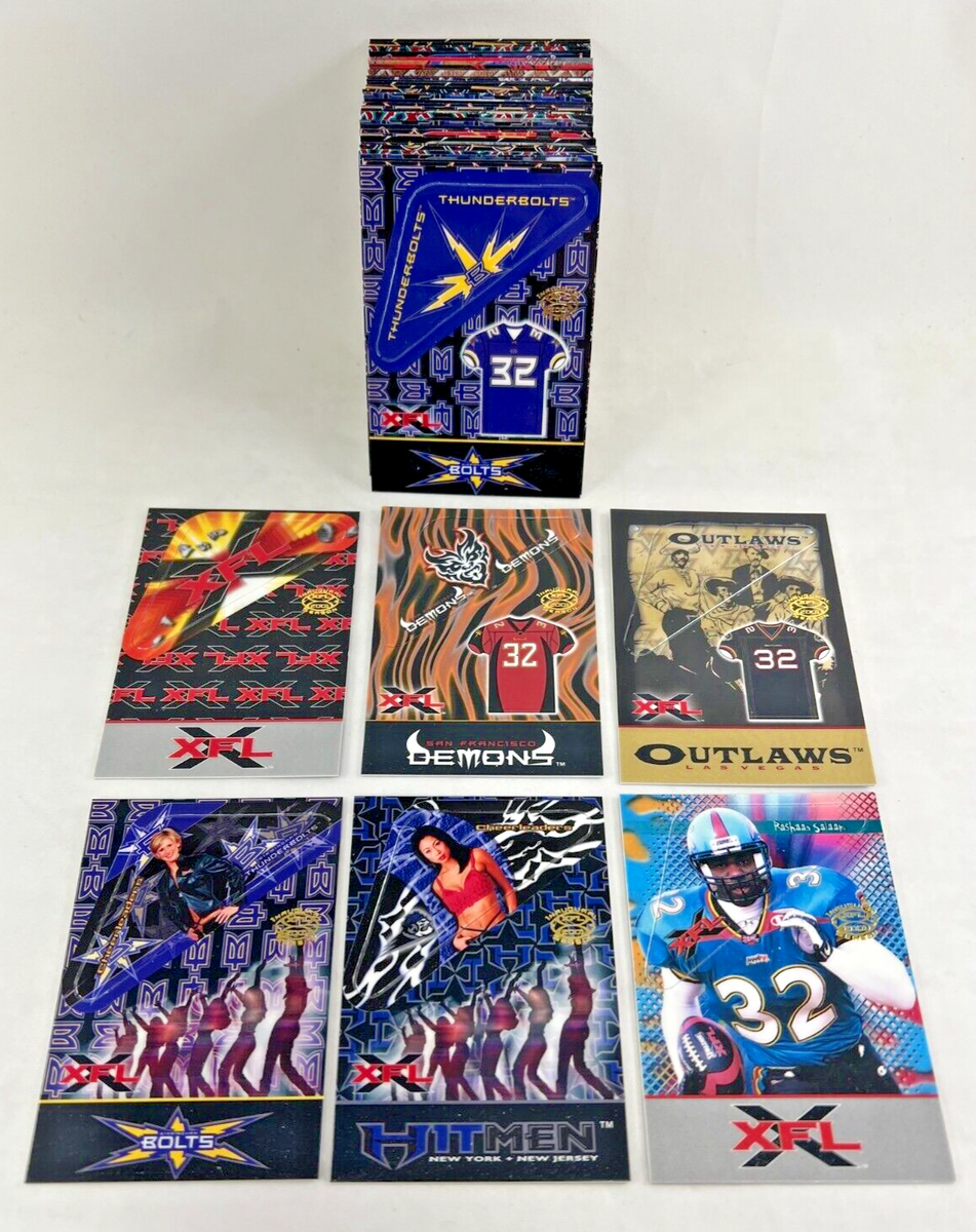 XFL FOOTBALL (Artbox 2001) Complete Set of TABLETOP DIE-CUT Cards