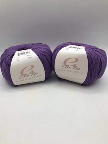 2 Ella Rae Velveteen Cotton 100g Ea 229yds Ea Cotton & Polyamide Purple