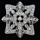 Cubic Zirconia Beautiful Engagement Brooches Genuine Brilliant Round Cut 3.96Ct
