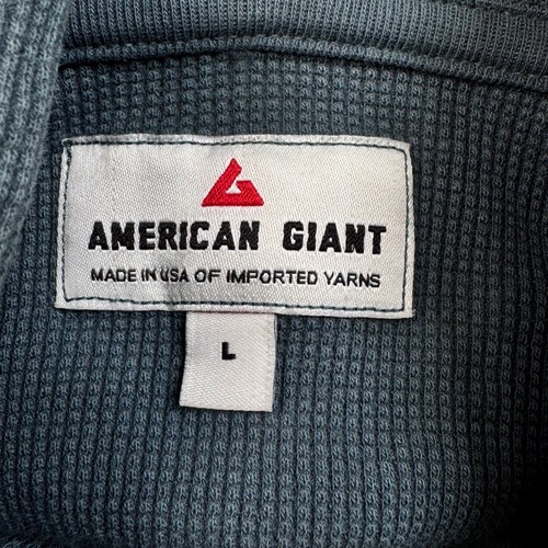 American Giant Waffle Hoodie Jacket Vintage Indigo Blue Womens Large - Picture 3 of 6