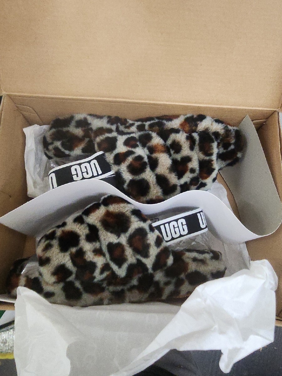 靴 UGG Fluff Yeah Slide Leopard Amazon.com | UGG Unisex-Child T Fluff Yeah Slide Leopard