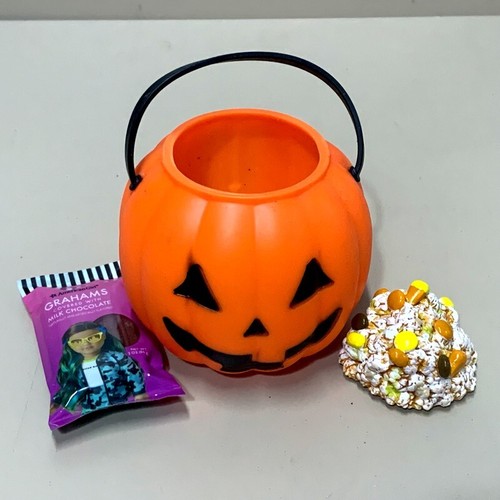 3PC 18'' American Girl Doll Jack O Lantern Buckets w/ Chocolate Crackers Popcorn - Bild 8 von 8