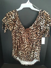 Harlow & Rose Off The Shoulder Leopard Print Top Multiple Sizes