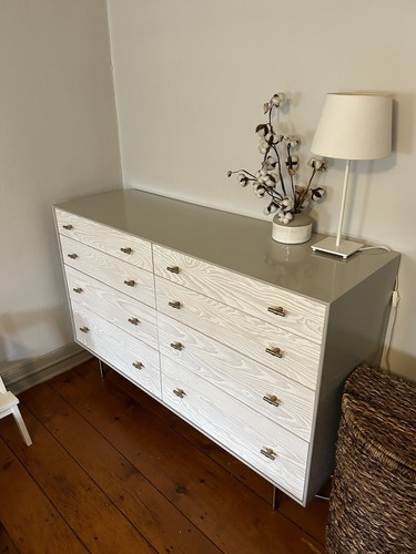 Modernist Wood 6-Drawer Dresser - Winter Wood - White Bedroom Dresser
