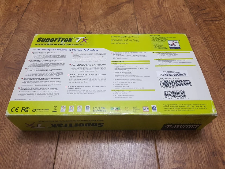 8 Internal SFF-8087 Port SAS SATA-II RAID PCI-e x8 Promise SuperTrak TX8650 - Image 2 of 4